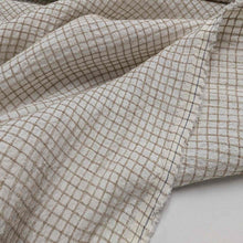 Load image into Gallery viewer, Flat drape of Claude 87% Linen 13% Rayon Check, Ivory - for sale at Minerva's Bower