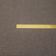 Load image into Gallery viewer, Flat lay of Claude 87% Linen 13% Rayon Check, Plum , ruler included for scale - for sale at Minerva's Bower