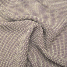 Load image into Gallery viewer, Flat drape of Claude 87% Linen 13% Rayon Check, Plum  - for sale at Minerva's Bower