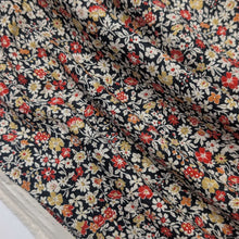 Load image into Gallery viewer, Flat drape of Claudia 100% Cotton Pinwale Cord in Black by Kokka - for sale at Minerva's Bower 