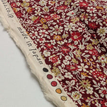 Load image into Gallery viewer, Selvedge detail of Claudia 100% Cotton Pinwale Cord in Red by Kokka - for sale at Minerva's Bower 