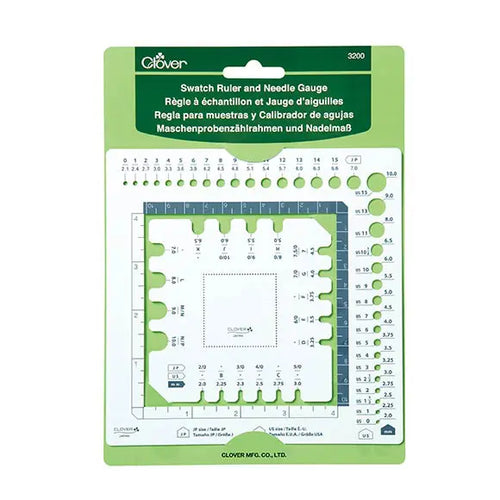 Clover swatch ruler and needle gauge for sale at Minerva's Bower
