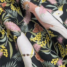 Load image into Gallery viewer, Close up of 100% Cotton by Devonstone,  Aussie Backyard Pink Cockatoos - for sale at Minerva's Bower
