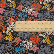 Load image into Gallery viewer, Close up flat lay of 100% Cotton Poplin, Floral Bloom, ruler included for scale - for sale at Minerva's Bower