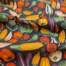 Load image into Gallery viewer, Flat drape of 100% Cotton Poplin, Vegetables - for sale at Minerva's Bower