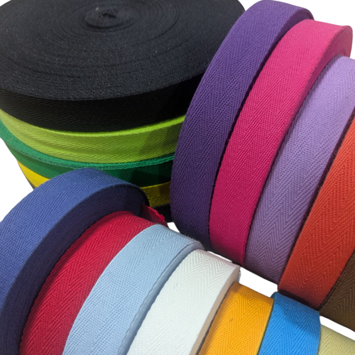 25mm Cotton Tape in various colours, for sale at Minerva's Bower
