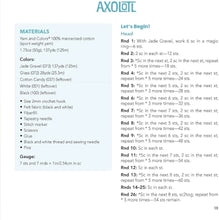 Load image into Gallery viewer, Instructions for Axolotl crochet project with material list and step-by-step guide  from Creepigurumi book available at Minerva&#39;s Bower now