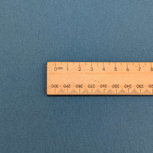 Load image into Gallery viewer, Close up of 100% cotton twill in petrol blue for sale at Minerva&#39;s Bower, ruler included