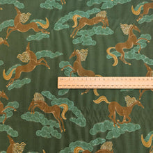 Load image into Gallery viewer, Flat lay of Liberty Tana Cotton Lawn, Deco Dressage A, ruler included for scale, for sale at Minerva&#39;s Bower