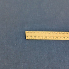 Load image into Gallery viewer, Flat lay of 100% European Delave Linen, Navy, ruler included - for sale at Minerva's Bower