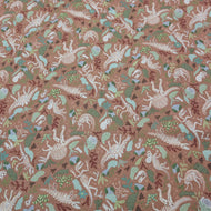 Flat lay of 100% Cotton Poplin, Dinos Dig, for sale at MInerva's Bower