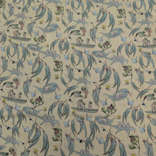 Load image into Gallery viewer, Flat lay of 70% Bamboo 30% cotton Double Gauze, May Gibbs Garden Playtime - Yellow, for sale at Minerva's Bower