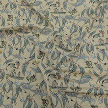 Load image into Gallery viewer, Flat drape of 70% Bamboo 30% cotton Double Gauze, May Gibbs Garden Playtime - Yellow, for sale at Minerva's Bower