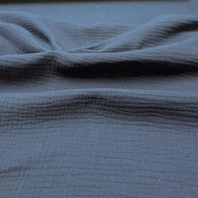 Load image into Gallery viewer, Flat drape of 100% Cotton Double Gauze, Navy - for sale at Minerva's Bower