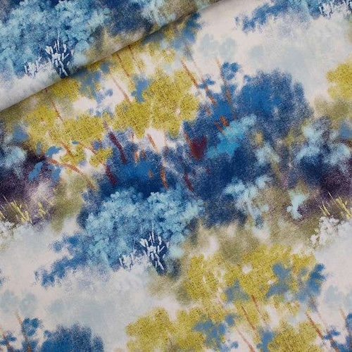 Flat Lay of See You At Six Linen Viscose, Dreamy Forest, for sale at Minerva's Bower