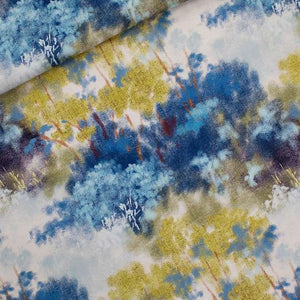 Flat Lay of See You At Six Linen Viscose, Dreamy Forest, for sale at Minerva's Bower