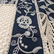 Load image into Gallery viewer, Close up flat lay of Embroidered 100% Cotton Voile, Daisy - for sale at Minerva's Bower