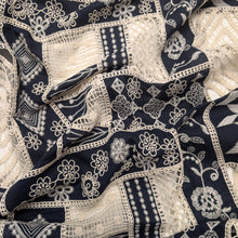 Load image into Gallery viewer, Flat drape of Embroidered 100% Cotton Voile, Daisy - for sale at Minerva's Bower