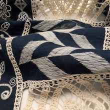 Load image into Gallery viewer, Close up of Embroidered 100% Cotton Voile, Daisy - for sale at Minerva's Bower