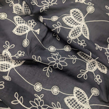 Load image into Gallery viewer, Flat drape of Embroidered 100% cotton Voile, Lark  - for sale at MInerva's Bower