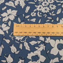 Load image into Gallery viewer, Close up of Liberty Tana Lawn, Summer Gallery Emma Bloom A, for sale at Minerva&#39;s Bower, ruler included for scale