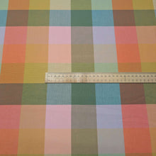 Load image into Gallery viewer, Flat lay of Fableism Lumiere Happy Checkers Bloom Cotton, ruler included for scale - for sale at Minerva's Bower