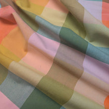 Load image into Gallery viewer, Flat drape of Fableism Lumiere Happy Checkers Bloom Cotton - for sale at Minerva's Bower