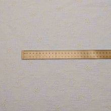Load image into Gallery viewer, Flat lay of Fiore, 100% Embroidered Ivory cotton double gauze, ruler included for scale, for sale at Minerva's Bower