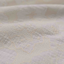 Load image into Gallery viewer, Flat drape of Fiore, 100% Embroidered Ivory cotton double gauze, for sale at Minerva's Bower