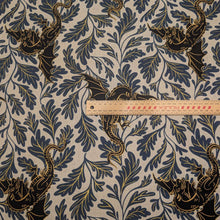 Load image into Gallery viewer, Flat lay of 30% Linen 70% Cotton Fireglow Dragon, ruler included for scale - for sale at Minerva's Bower