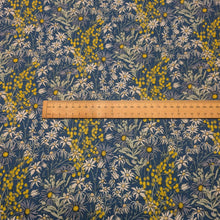 Load image into Gallery viewer, Flat lay of 100% Cotton by Devonstone, Aussie Backyard Flannel Flowers, ruler included for scale - for sale at Minerva's Bower