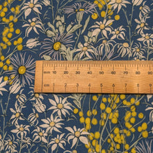 Load image into Gallery viewer, Close up flat lay of 100% Cotton by Devonstone, Aussie Backyard Flannel Flowers, ruler included for scale - for sale at Minerva's Bower