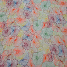 Load image into Gallery viewer, Neon embroidered tencel fabric in abstract floral shapes. Available at Minerva's Bower