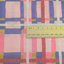 Load image into Gallery viewer, Close up flat lay of Liberty 100% Cotton Tana Lawn, Florie B, for sale at Minerva's Bower, ruler included for scale