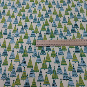 Flat lay of Liberty Lasenby Cotton, Frosty Forest, ruler included for scale, or sale at Minerva's Bower