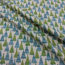 Load image into Gallery viewer, Flat drape of Liberty Lasenby Cotton, Frosty Forest, ruler included for scale