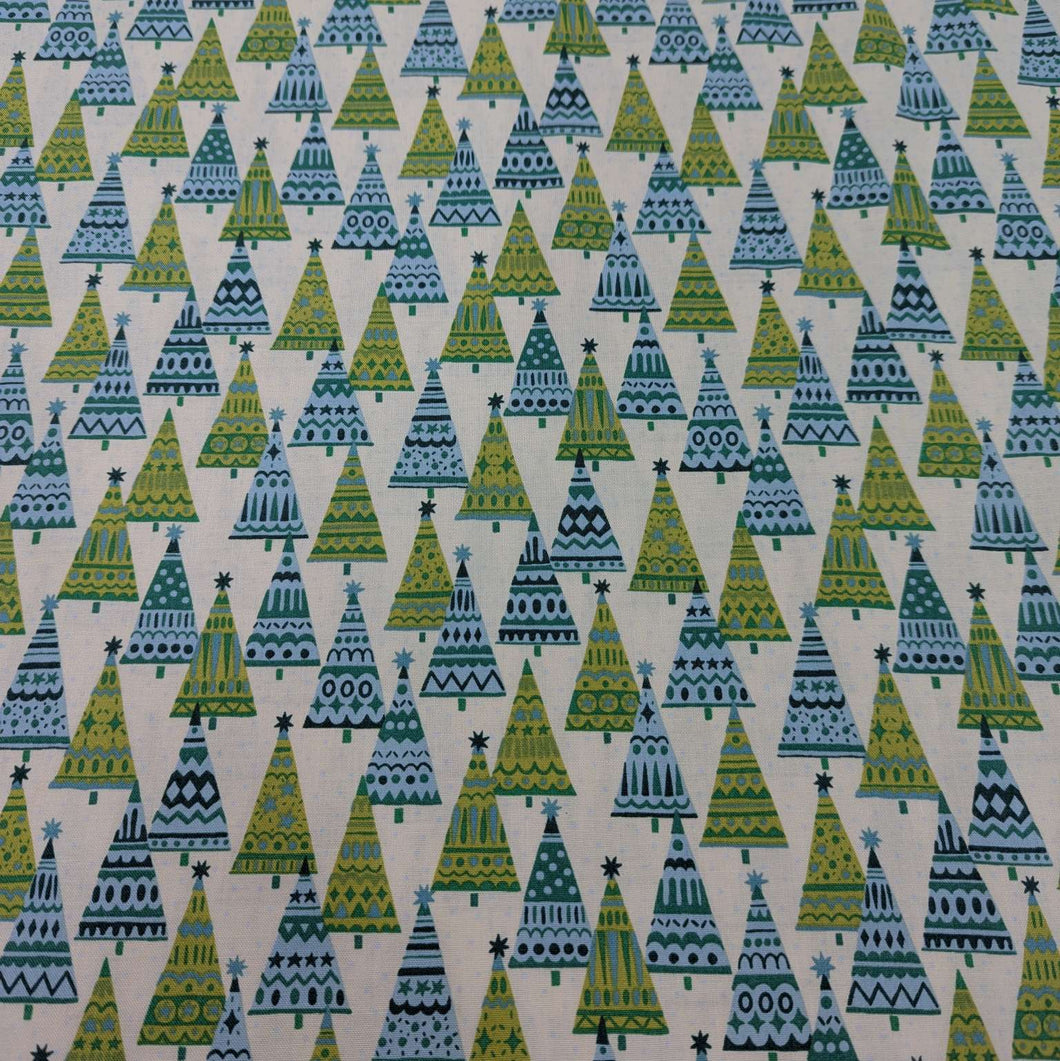 Flat Lay of Liberty Lasenby Cotton, Frosty Forest, for sale at Minerva's Bower