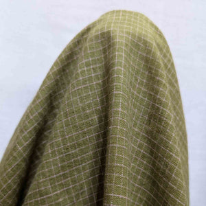 Drape of Gigi - Pesto linen cotton for sale at Minerva's Bower, with ruler for scale