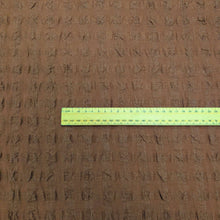 Load image into Gallery viewer, Flat lay of Gingham Puff, Cocoa, 64% Linen 36% Viscose for sale at Minerva's Bower, ruler included for scale