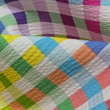 Load image into Gallery viewer, Close up of Gingham 100% Cotton Seersucker, Light - for sale at Minerva's Bower
