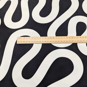 Flat lay of Groove, Mono 100% Cotton for sale at Minerva's Bower, ruler included for scale