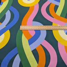 Load image into Gallery viewer, Flat lay of Groove, Multi 100% Cotton for sale at Minerva&#39;s Bower, ruler included for scale