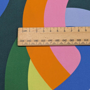 Close up of Groove, Multi 100% Cotton for sale at Minerva's Bower, ruler included for scale