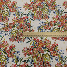 Load image into Gallery viewer, Flat lay of 100% Cotton by Rachelle Holowko, Gum Blossom,ruler included for scale, for sale at Minerva's Bower