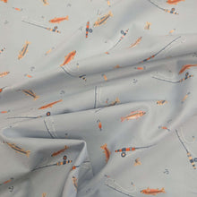 Load image into Gallery viewer, Flat drape of Brushed 100% Cotton Flannelette, Happy Camper, for sale at Minerva's Bower