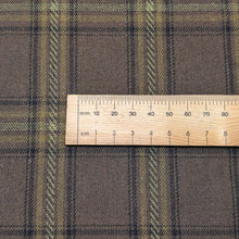Load image into Gallery viewer, Close up flat lay of Highland Yarn Dyed Brushed Cotton Check, ruler included for scale - for sale at Minerva's Bower
