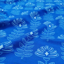 Load image into Gallery viewer, Art Gallery Rayon, Etched Blooms in Cobalt -1/4 metre