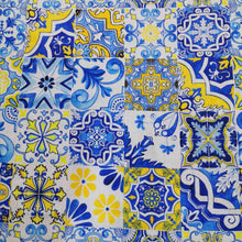 Load image into Gallery viewer, 100% Linen - Azulejos , 1/4metre