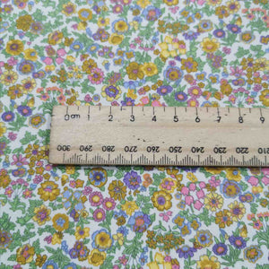 100% Cotton Poplin, Libby Floral, Yellow  - 1/4 metre