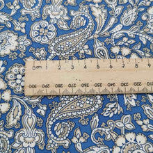 Load image into Gallery viewer, 100% Cotton Poplin, Paisley Floral, Blue  - 1/4 metre